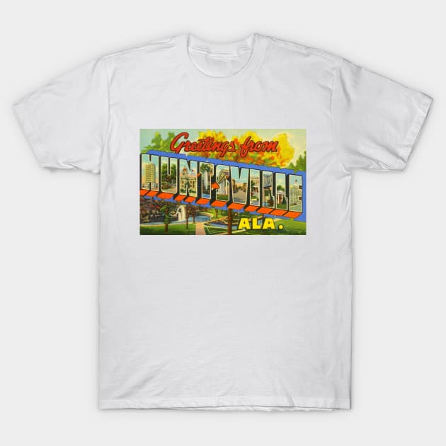 Greetings from Huntsville, Alabama - Vintage Large Letter Postcard T-Shirt by Naves